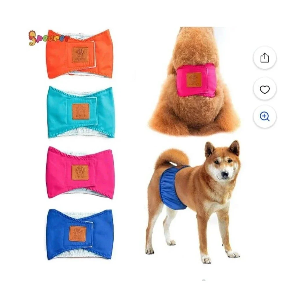 Belly Bands for Male Dogs - Washable Dog Diapers Male Sz X-Large New (Reusable )